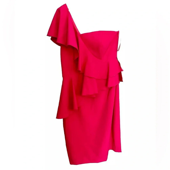 Trina Turk Dresses & Skirts - NWT Trina Turk Single Shoulder Coral Cocktail Dress Size 2